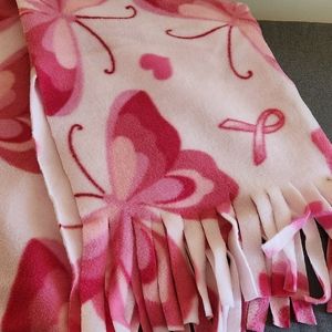 Pink butterflies hearts and ribbons Polar Fleece scarf